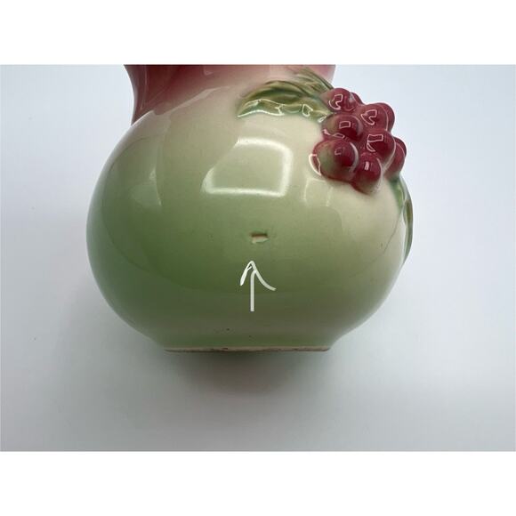 Hull Pottery Tokay Tuscany Pink & Green Grape Pattern Creamer Pitcher 3.5” USA - Picture 9 of 11